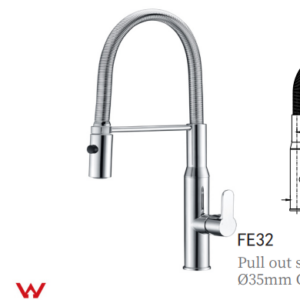 Aqua Series Pull-Out Kitchen Mixer – Chrome Finish