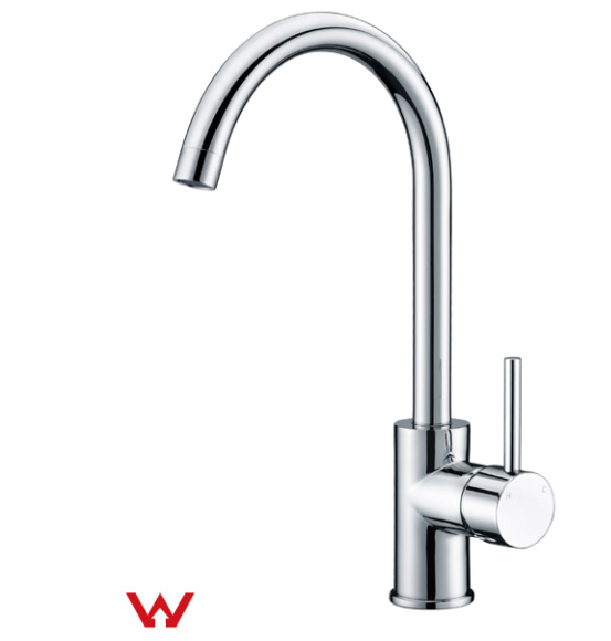 Aqua Series Gooseneck Kitchen Mixer – Chrome Finish
