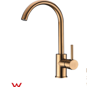 Aqua Series Gooseneck Kitchen Mixer – Brushed Gold Finish