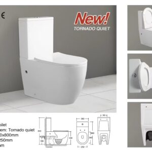 Tornado Quiet Two Piece Toilet – Gloss White Finish