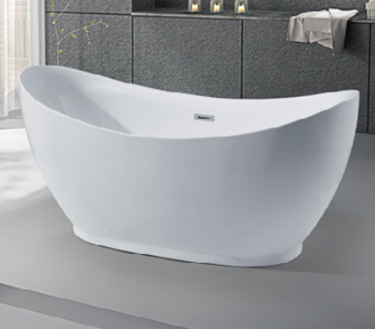 Sculpted Freestanding Bathtub – Gloss White Finish